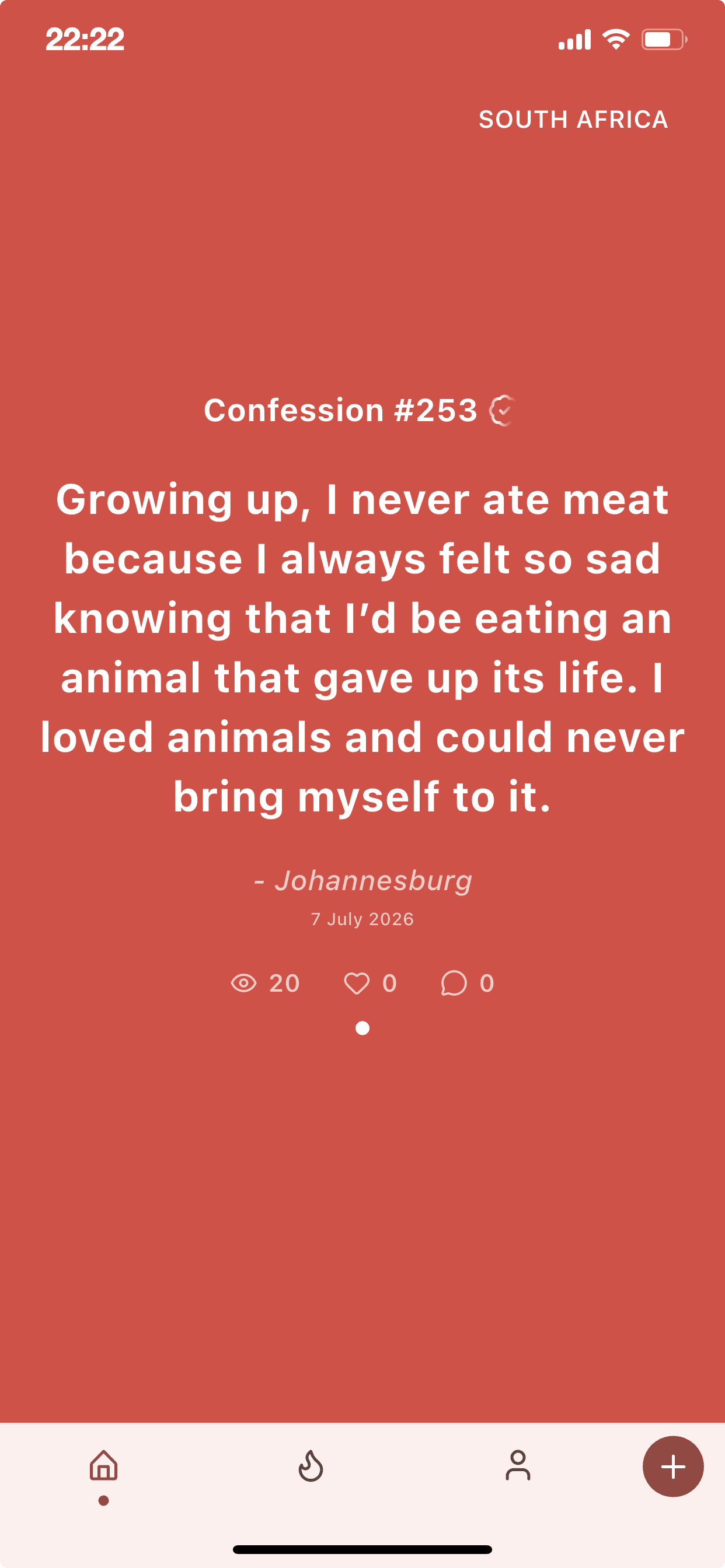 Confessions app screenshot